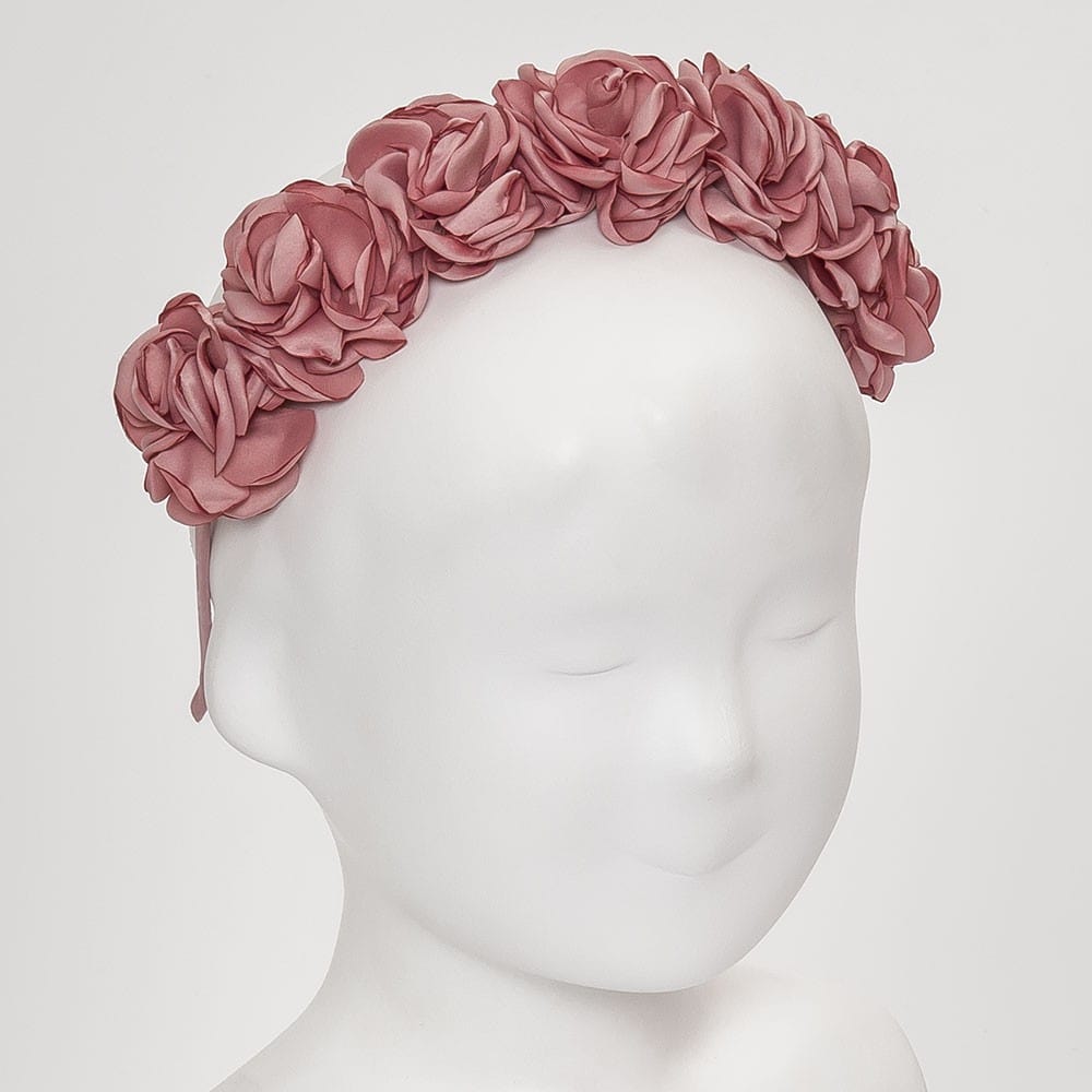 Comprar Diadema flores satén rosa francia - Pepita Bow